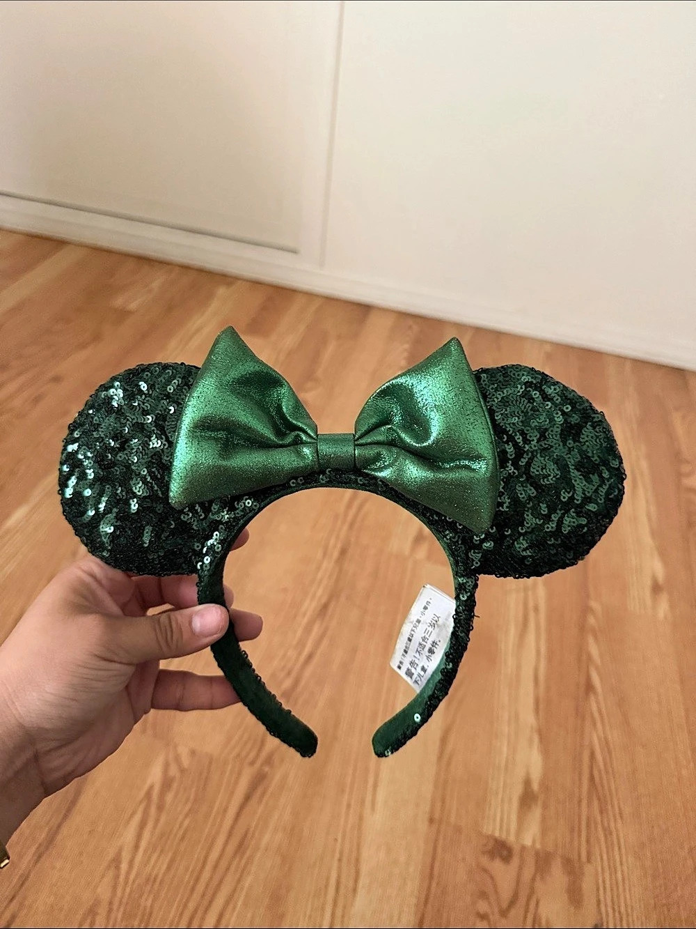 Disney Emerald Green Sequin Minnie Mouse Ear Headband
